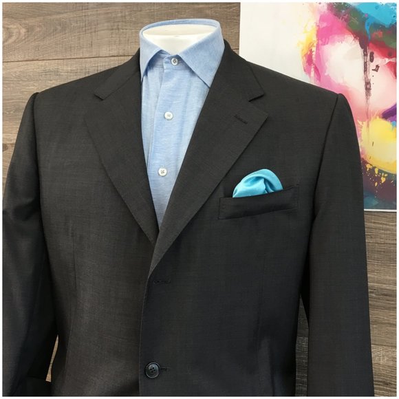 Barcelino Mens Blazer Sport Coat Three Button Casual Jacket Size 46L Wool Suits‎ - Picture 2 of 13